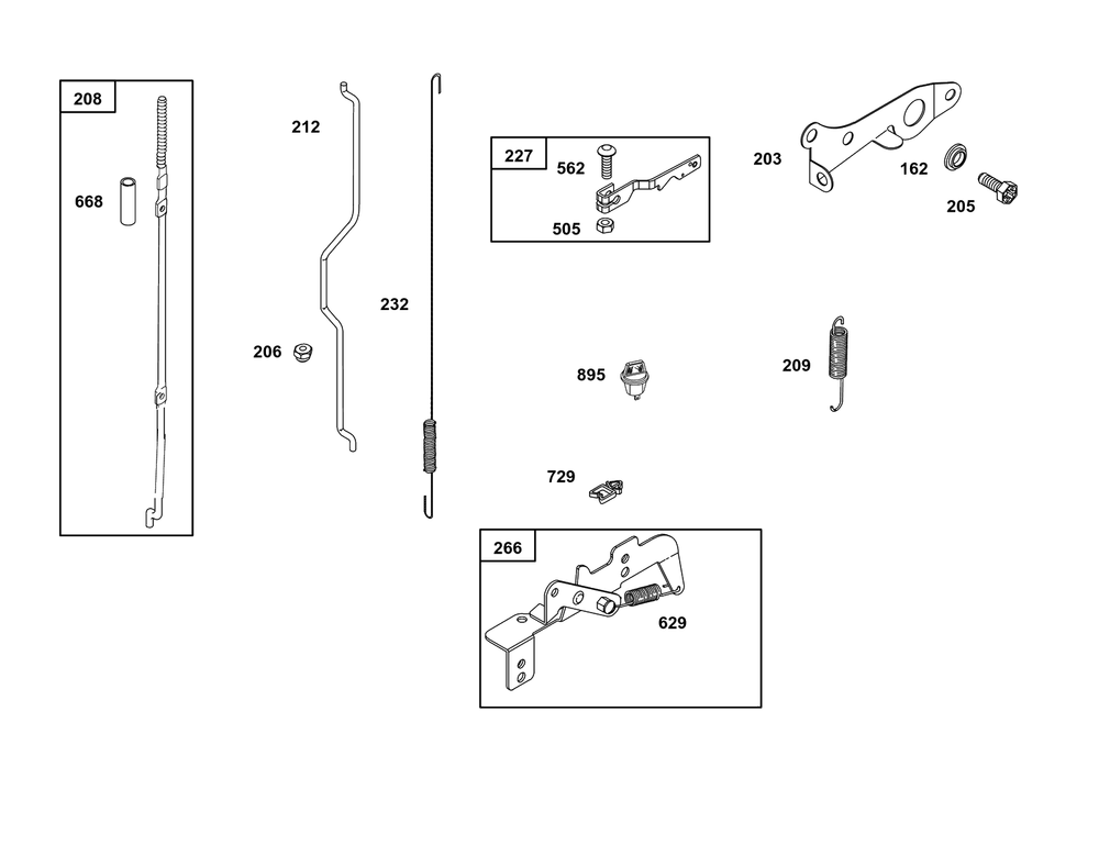 Controls Group Diagram and Parts List for 243431-3135-08  Briggs and Stratton Engine